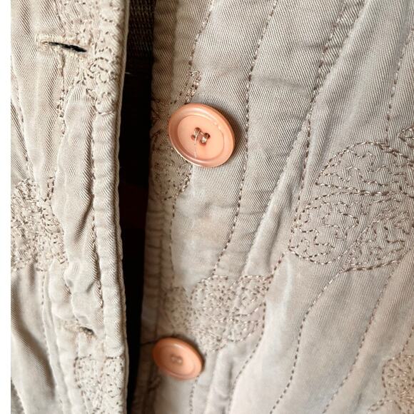 Vintage Action Wear Size Large Womens Jacket Quilted Beige Fall Embroidered - Picture 4 of 7